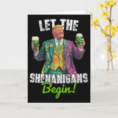 Laat de Schelmenstreken Beginnen Trump St. Patrick Kaart (Gele Bloem)