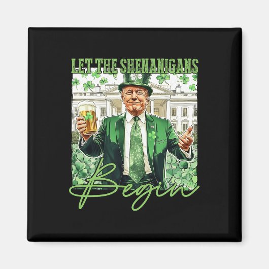 Laat de Schelmenstreken Beginnen Trump St. Patrick Magneet (Voorkant)