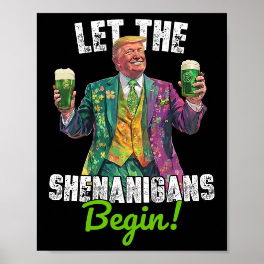 Laat de Schelmenstreken Beginnen Trump St. Patrick Poster (Voorkant)