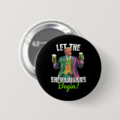 Laat de Schelmenstreken Beginnen Trump St. Patrick Ronde Button 5,7 Cm (Voorkant /achterkant)