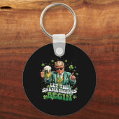 Laat de Schelmenstreken Beginnen Trump St Patrick' Sleutelhanger (Voorkant)
