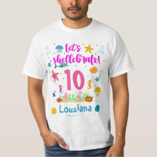 Laat de schelpdierzee onder Zee van de verjaardag  T-shirt
