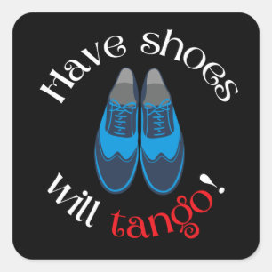 Laat de schoenen van de Mannen Tango-schoenen staa Vierkante Sticker