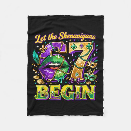 Laat de Shenanigans 67 Begin Mardi Gras citaat _2 Fleece Deken (Voorkant)