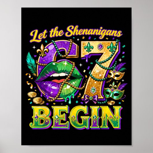 Laat de Shenanigans 67 Begin Mardi Gras Citaat _2 Poster (Voorkant)