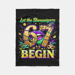 Laat de Shenanigans 67 beginnen Mardi Gras citaat  Fleece Deken