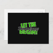 Laat de Shenanigans beginnen Feestdagenkaart (Voorkant / Achterkant)