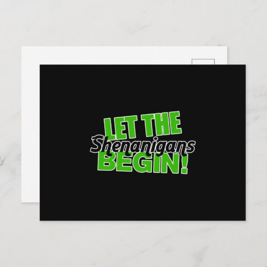 Laat de Shenanigans beginnen Feestdagenkaart (Voorkant / Achterkant)