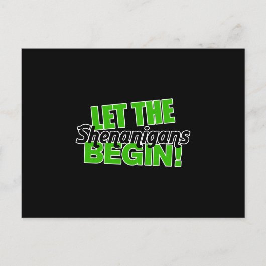 Laat de Shenanigans beginnen Feestdagenkaart (Voorkant)