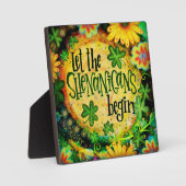 Laat de Shenanigans beginnen Ierse Shamrocks Fotoplaat (Voorkant)