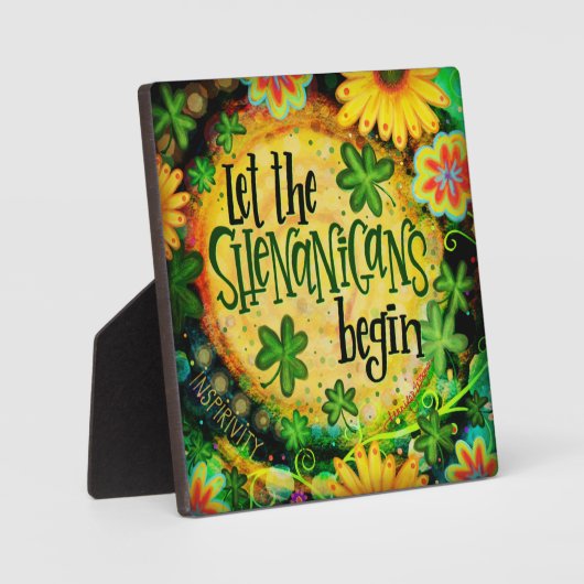 Laat de Shenanigans beginnen Ierse Shamrocks Fotoplaat (Voorkant)