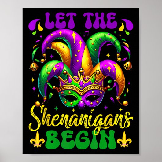 Laat de Shenanigans beginnen Mardi Gras 2025 Kinde Poster (Voorkant)