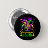 Laat de Shenanigans beginnen Mardi Gras 2025 Kinde Ronde Button 5,7 Cm (Voorkant /achterkant)