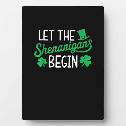 Laat de Shenanigans beginnen met grappige Shamrock Fotoplaat (voorkant)