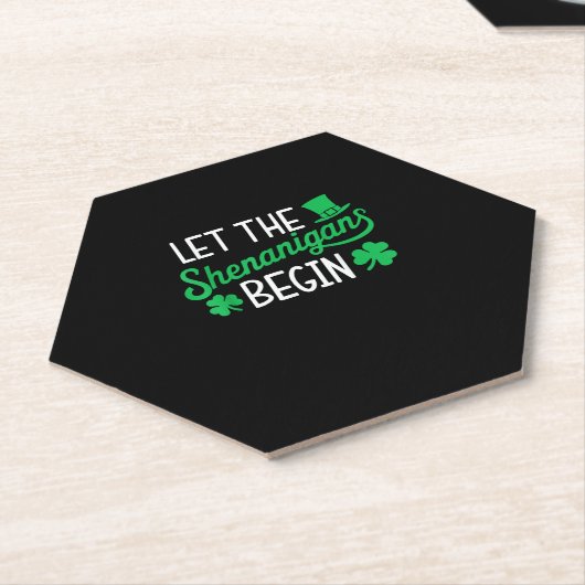 Laat de Shenanigans beginnen met grappige Shamrock Kartonnen Onderzetters (Schuin)