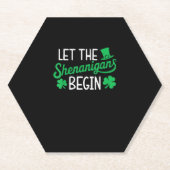 Laat de Shenanigans beginnen met grappige Shamrock Kartonnen Onderzetters (Voorkant)