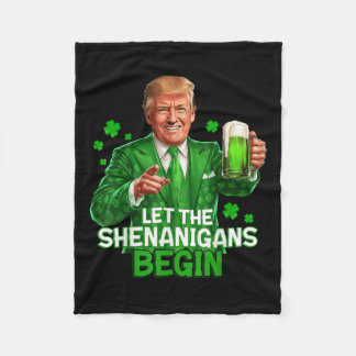Laat de Shenanigans beginnen met grappige Trump St Fleece Deken