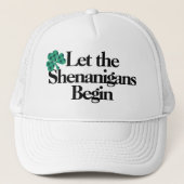 Laat de Shenanigans beginnen met groene plaid klav Trucker Pet (Voorkant)