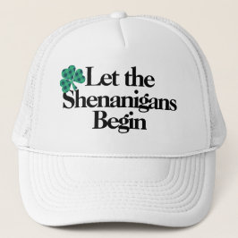 Laat de Shenanigans beginnen met groene plaid klav Trucker Pet