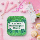Laat de Shenanigans beginnen met groene sprankelkl Papieren Bordje (Feest)