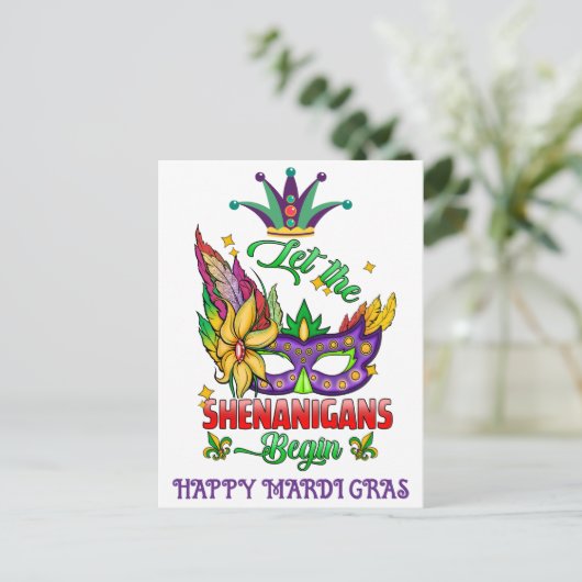 Laat de Shenanigans beginnen met het Briefkaart va (Staand voorkant)