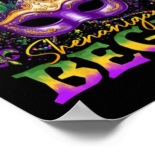 Laat de Shenanigans beginnen met het mardi Gras Ma Poster (Hoek)