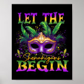 Laat de Shenanigans beginnen met het mardi Gras Ma Poster (Voorkant)