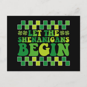 Laat de Shenanigans beginnen met Irish Groovy Retr Briefkaart