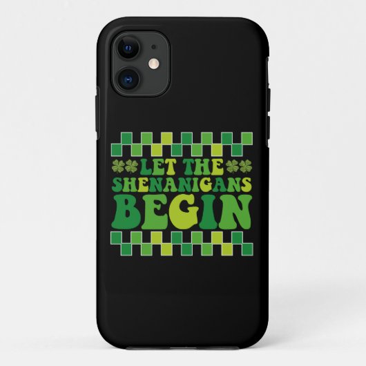 Laat de Shenanigans beginnen met Irish Groovy Retr Case-Mate iPhone Case (Achterkant)