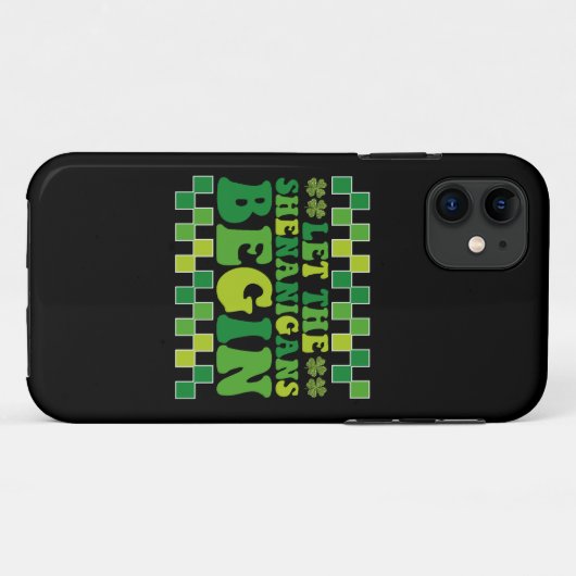 Laat de Shenanigans beginnen met Irish Groovy Retr Case-Mate iPhone Case (Achterkant (horizontaal))