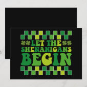 Laat de Shenanigans beginnen met Irish Groovy Retr Kaart (Voorkant / Achterkant)