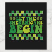 Laat de Shenanigans beginnen met Irish Groovy Retr Wijn Etiket (Enkel label)