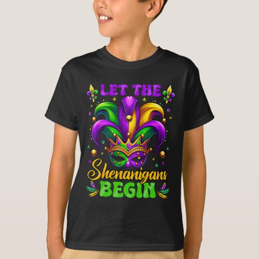 Laat de Shenanigans beginnen met Mardi Gras 3 T-shirt (Voorkant)