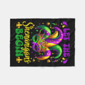Laat de Shenanigans beginnen met Mardi Gras 5 Fleece Deken (Voorkant (Horizontaal))