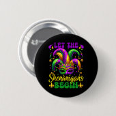 Laat de Shenanigans beginnen met Mardi Gras 5 Ronde Button 5,7 Cm (Voorkant /achterkant)