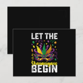 Laat de Shenanigans beginnen met Mardi Gras Carnav Briefkaart (Voorkant / Achterkant)