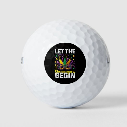 Laat de Shenanigans beginnen met Mardi Gras Carnav Golfballen (Voorkant)