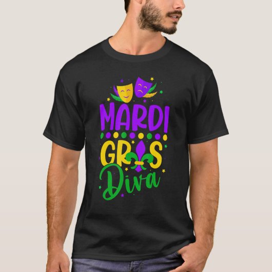 Laat de Shenanigans beginnen met Mardi Gras diva T-shirt (Voorkant)