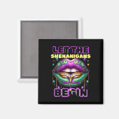 Laat de Shenanigans beginnen met Mardi Gras Lips 2 Magneet (Voorkant / Achterkant)