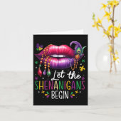 Laat de Shenanigans beginnen met Mardi Gras Lips N Kaart (Gele Bloem)