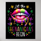 Laat de Shenanigans beginnen met Mardi Gras Lips N Poster (Voorkant)