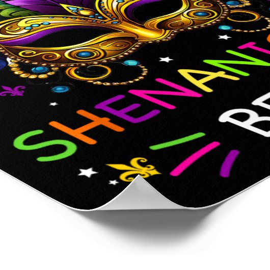Laat de Shenanigans beginnen met Mardi Gras Party  Poster (Hoek)