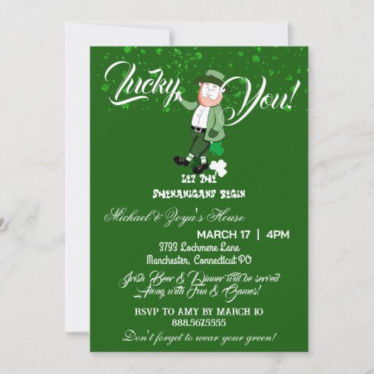 Laat de Shenanigans beginnen met Saint Patricks Da Kaart (Voorkant)