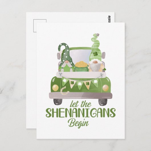 Laat de Shenanigans beginnen met St Patrick's Day  Briefkaart (Voorkant / Achterkant)