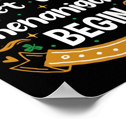 Laat de Shenanigans beginnen met St Patrick's Day Poster (Hoek)