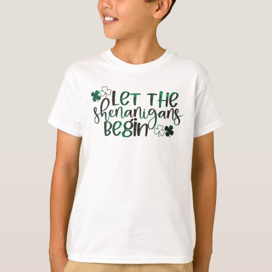 Laat de Shenanigans beginnen met St. Patrick's Day T-shirt (Voorkant)