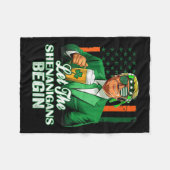Laat de Shenanigans beginnen met Trump St Patrick' Fleece Deken (Voorkant (Horizontaal))
