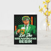 Laat de Shenanigans beginnen met Trump St Patrick' Kaart (Gele Bloem)