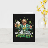 Laat de Shenanigans beginnen met Trump St Patrick' Kaart (Gele Bloem)