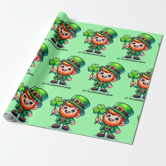 Laat de Shenanigans beginnen, St. Patrick's Day Cadeaupapier (Uitgerold)